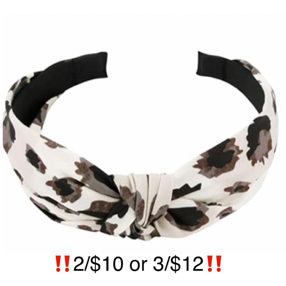 Leopard Print Headband Top Knot Flexible No Slip Comfort Cheetah Animal Print